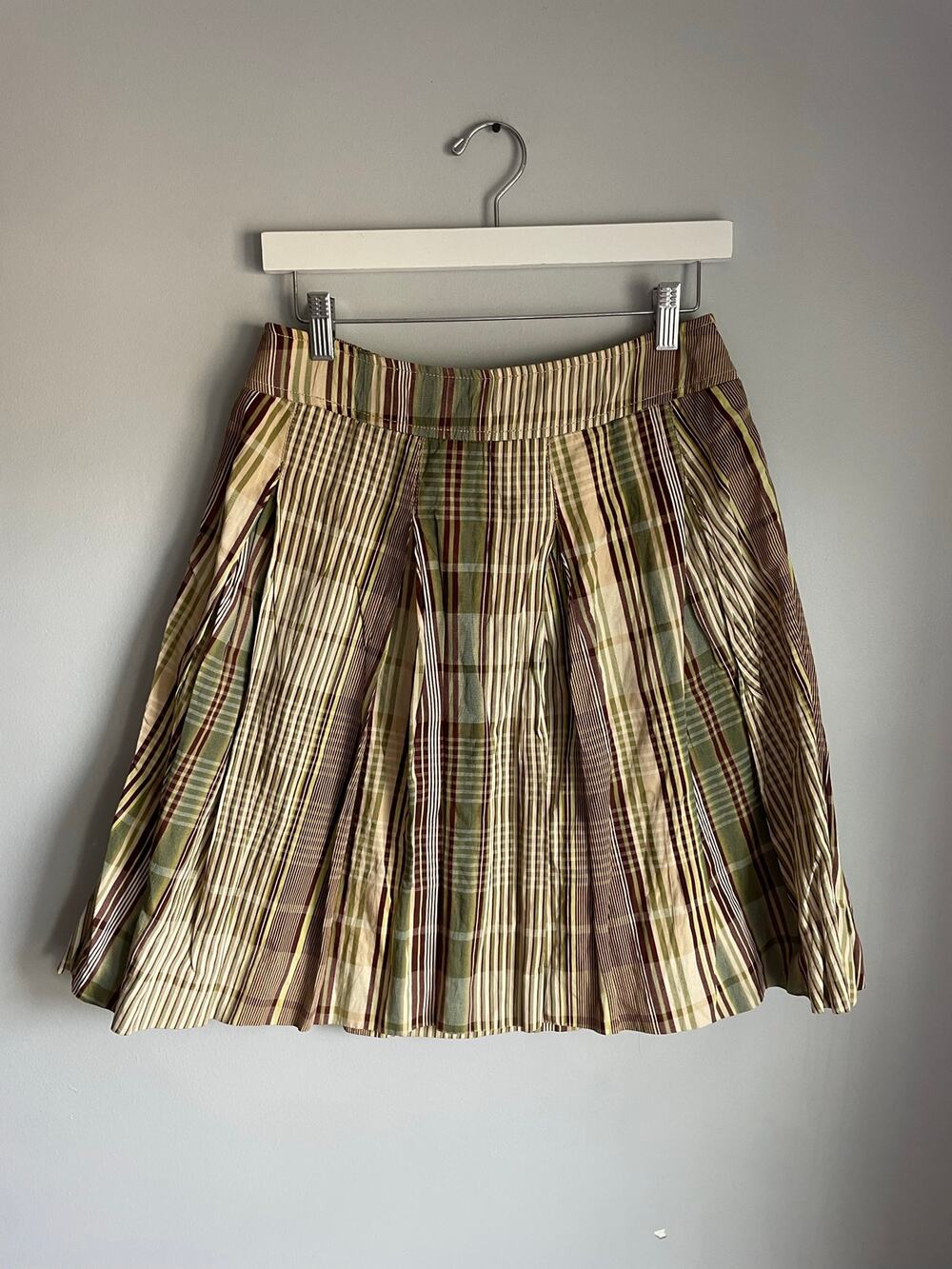 Gunex Brunello Cucinelli Striped Plaid Size 6 Made in Italy Preppy Schoolgirl